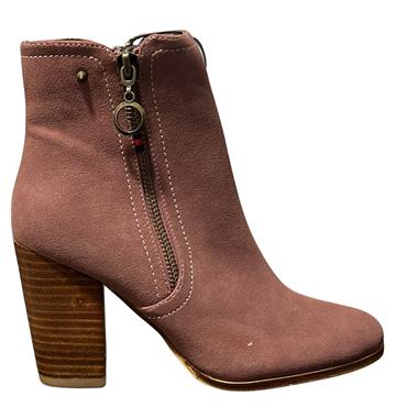 ESCAPE LDS 2 ZIP ANKLE BOOT - BLUSH SUEDE
